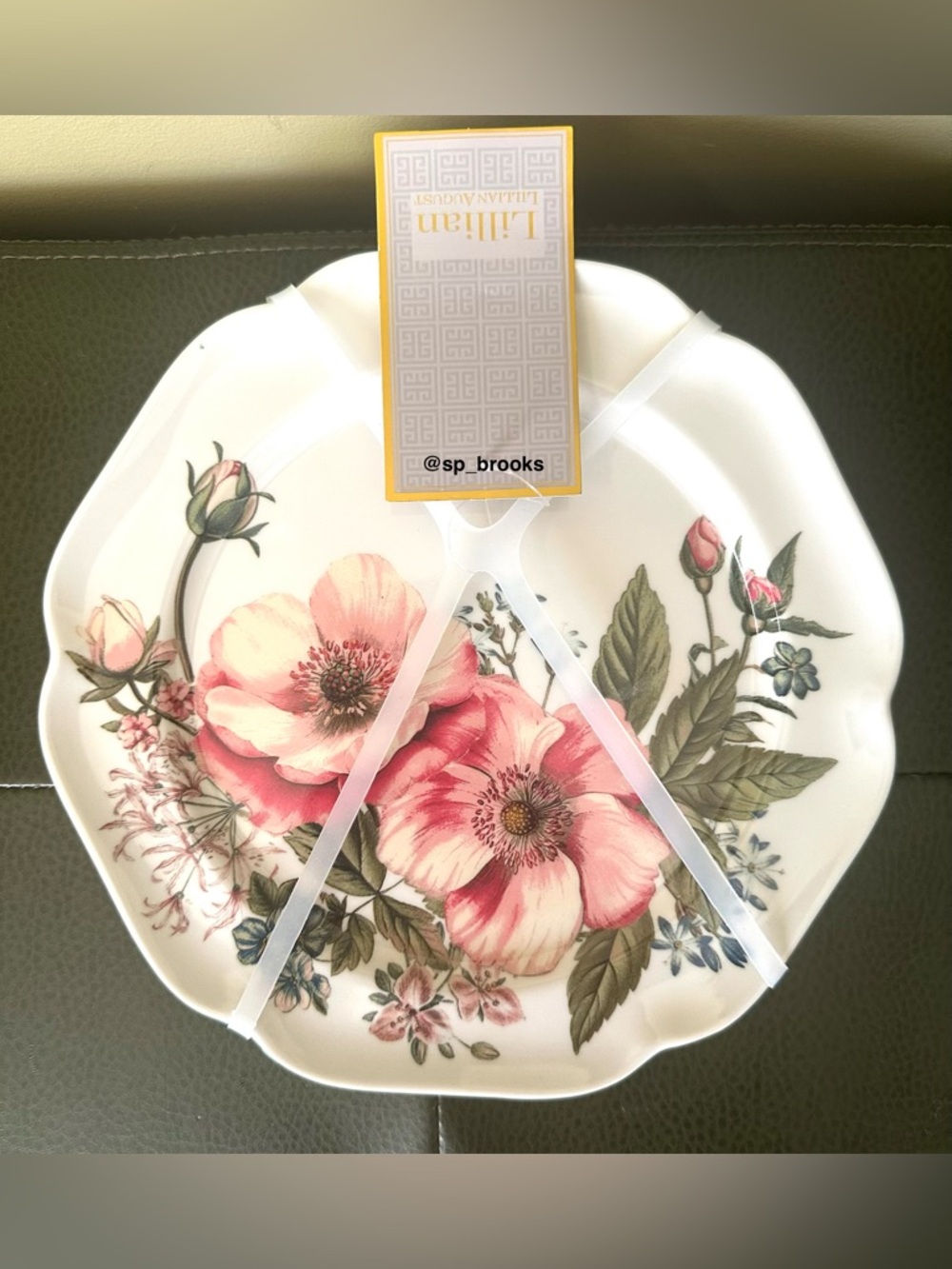 🎁4PC Lillian August Melamine Salad Plates - 8.25” Lillian Floral Melamine Plates